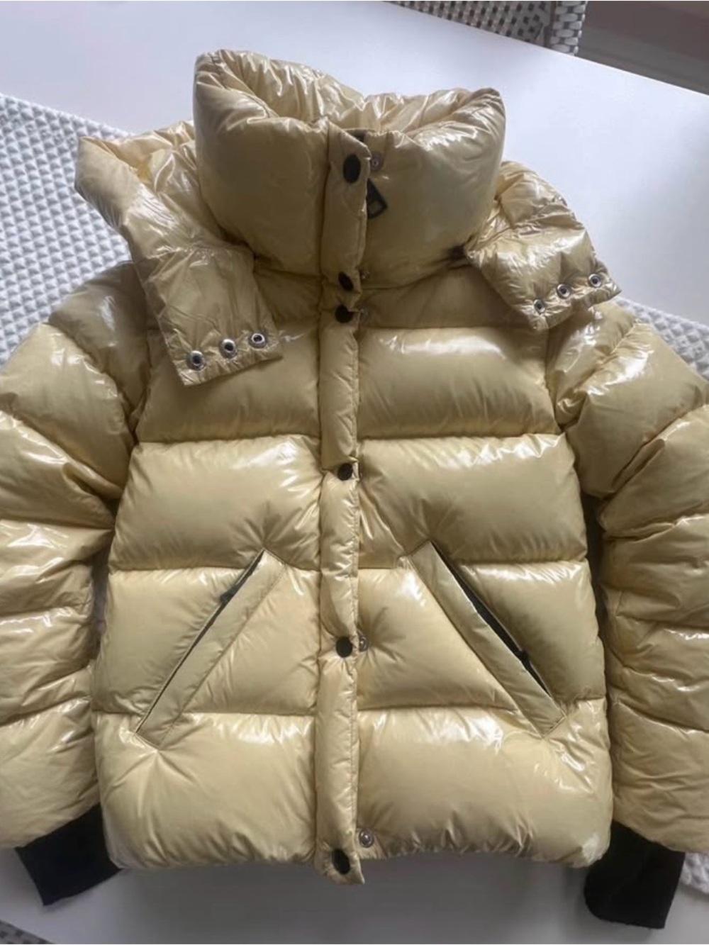 SAM. Kids Shiny Cream Puff Jacket with High Collar and Detachable Hood